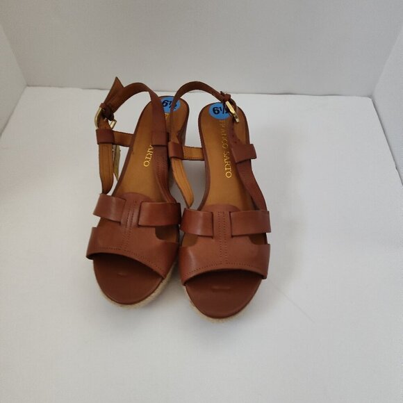 Ladies SZ 6.5 Franco Sarto Tan Espadrille Sandal - Picture 1 of 5